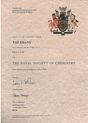 英国皇家化学会会士(2012年)